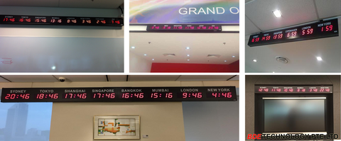 World Timezone Clock displays time according to the country, Digital Timezone Clock,